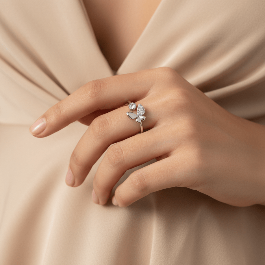 Butterfly Design Sterling Silver Ring