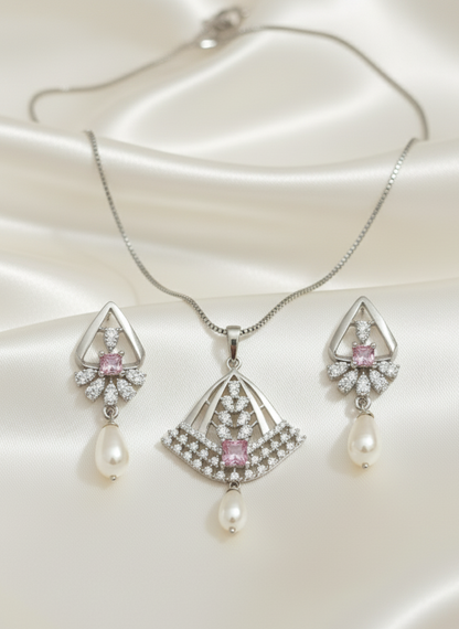 Prism Pink Pendant Set | 925 terling Silver