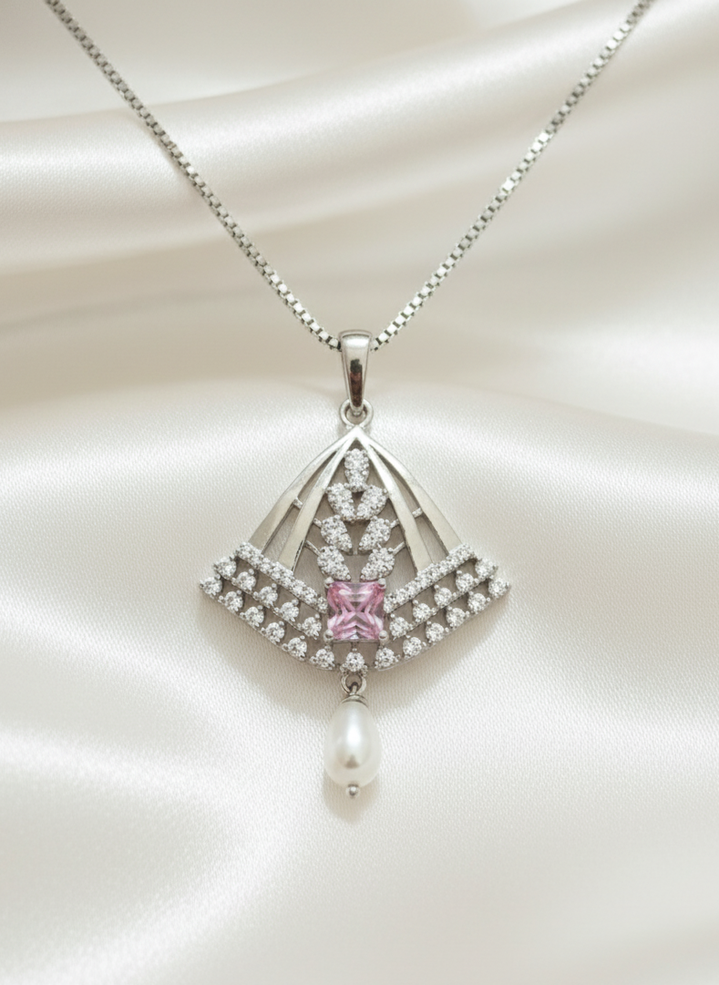 Prism Pink Pendant Set | 925 terling Silver