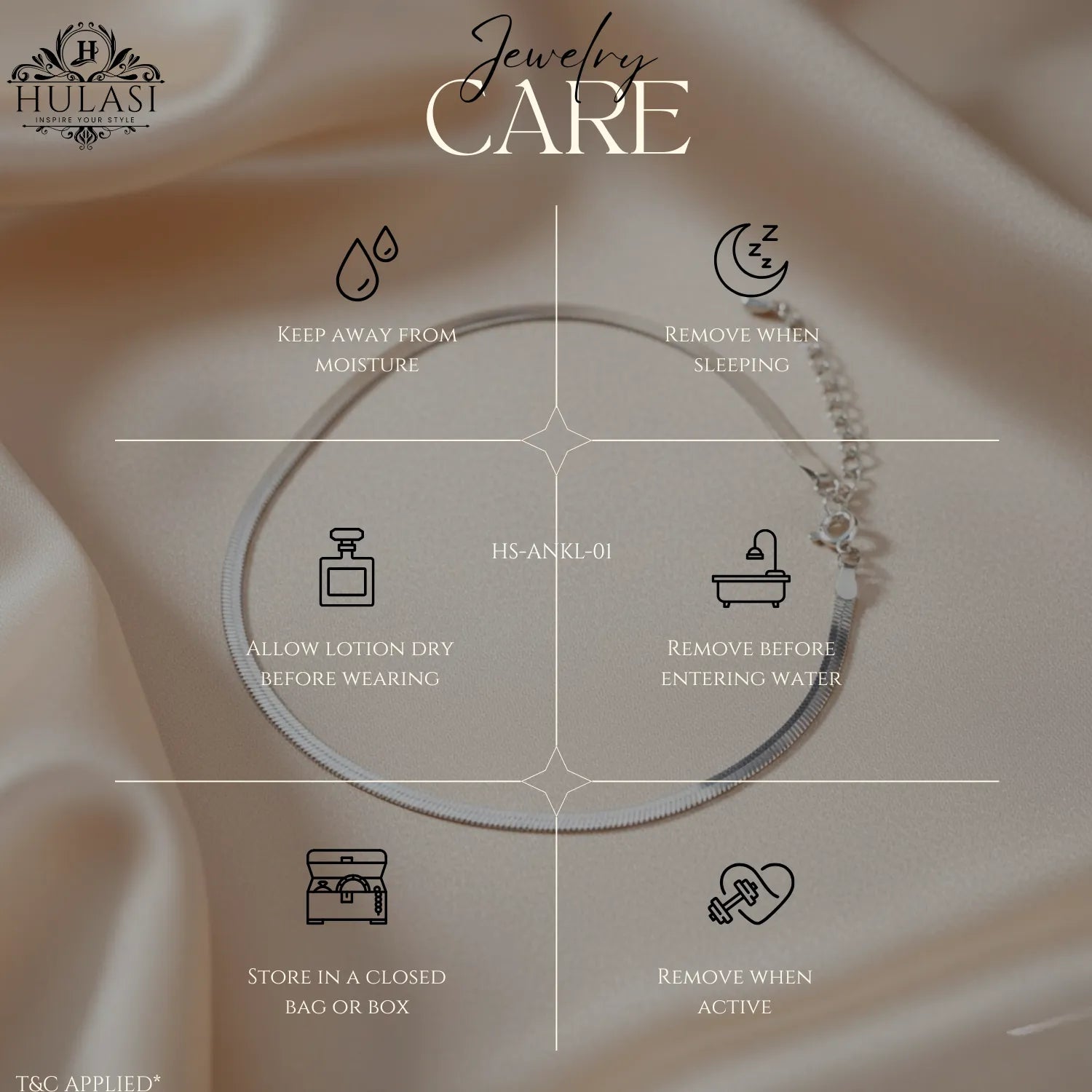 Hulasi Women 925 Sterling Silver Flat Snake Chain Anklet Adjustable