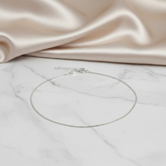 Hulasi Women 925 Sterling Silver Ball Chain Anklet Adjustable