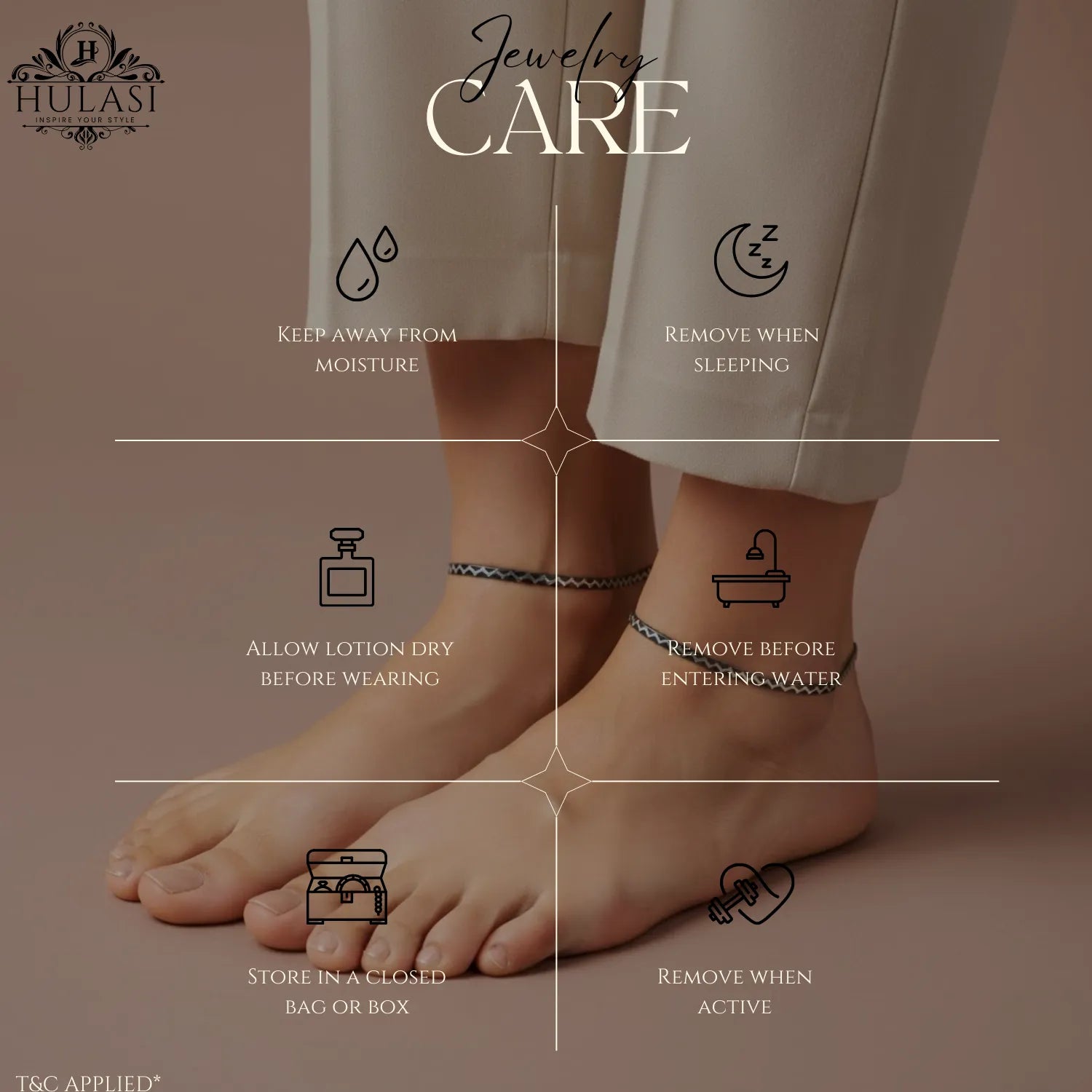 Hulasi Women 925 Sterling Silver Oxidized Geometric Pattern Anklet Pair 27.5cm