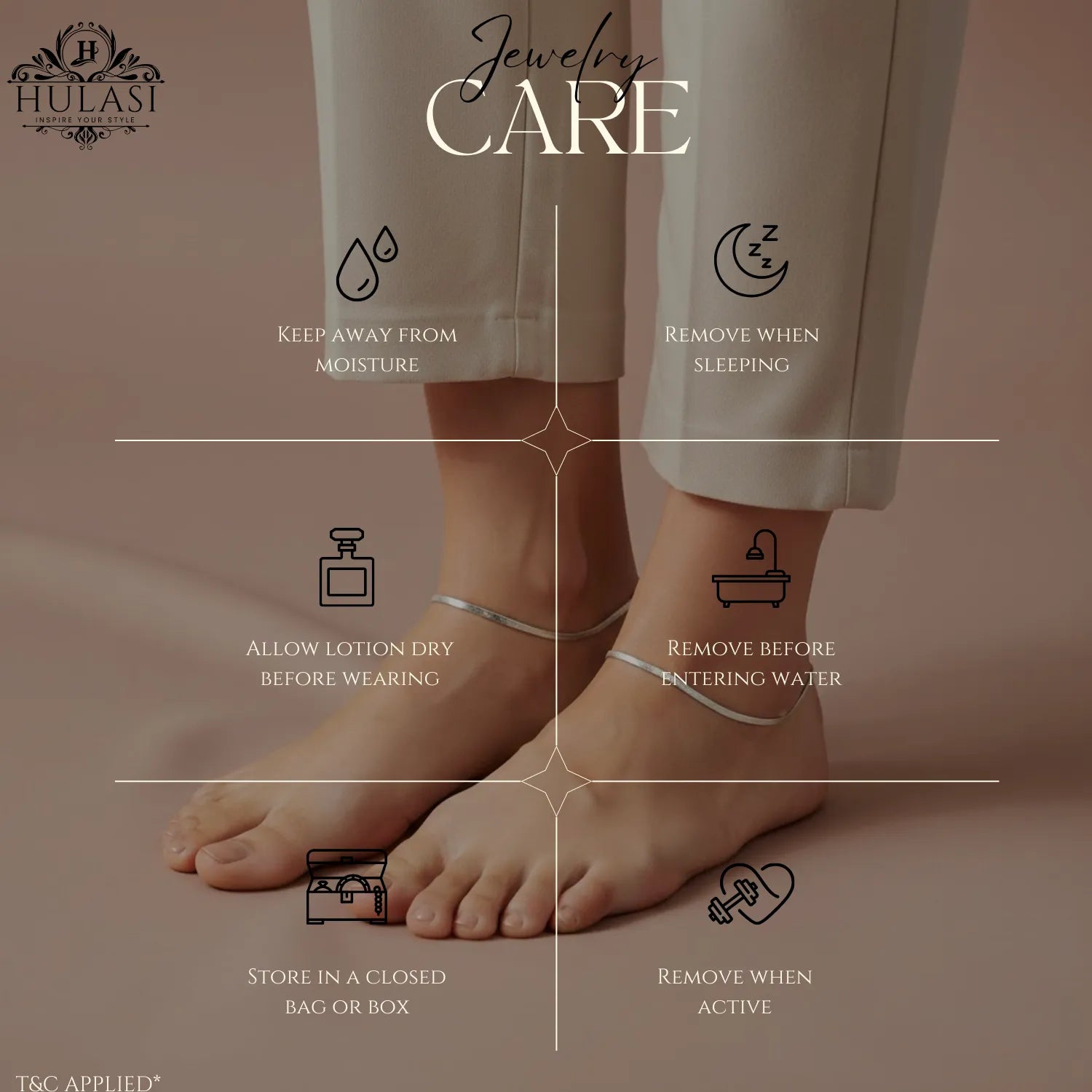 Hulasi Women 925 Sterling Silver Flat Herringbone Chain Anklet Pair 27.5cm