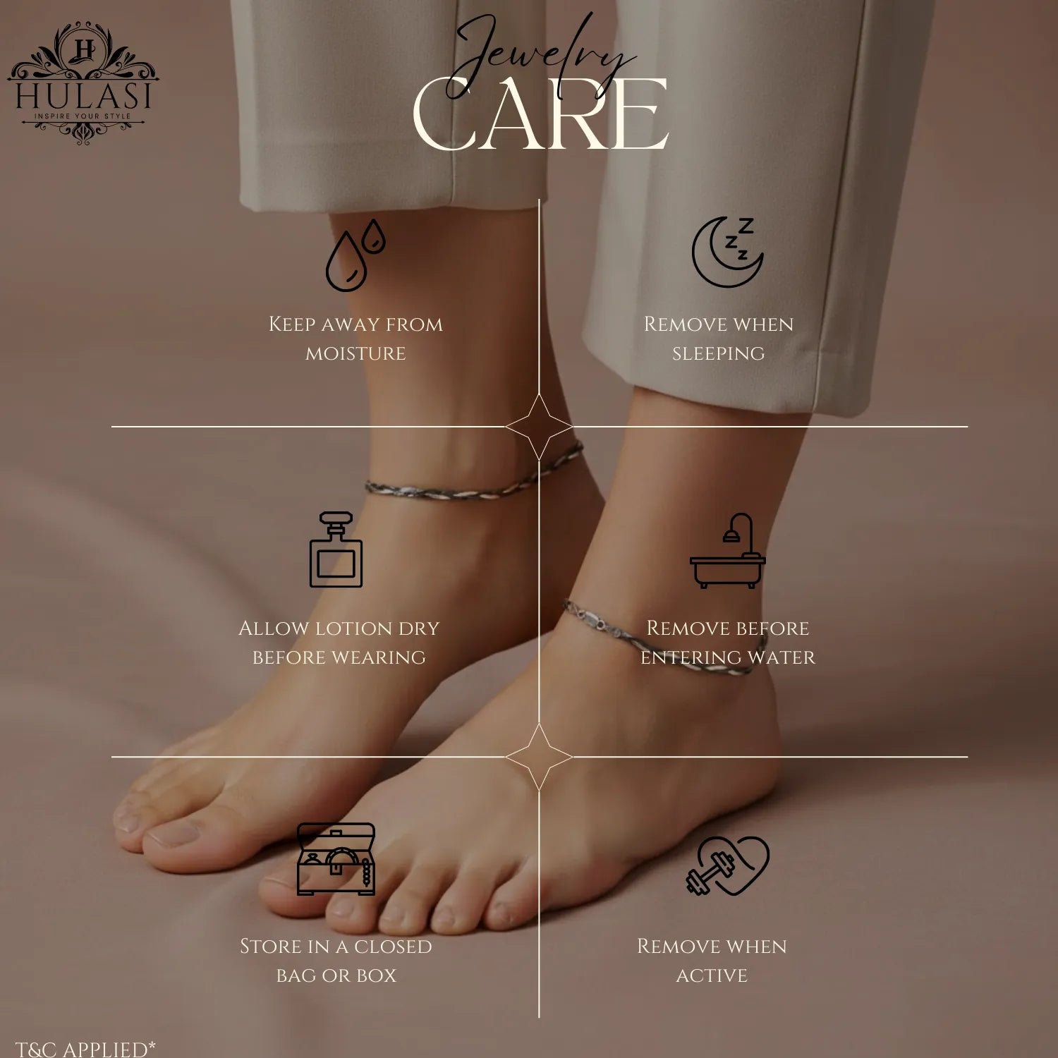 Hulasi Women 925 Sterling Silver Two-Tone Twisted Rope Anklet Pair 27.5cm