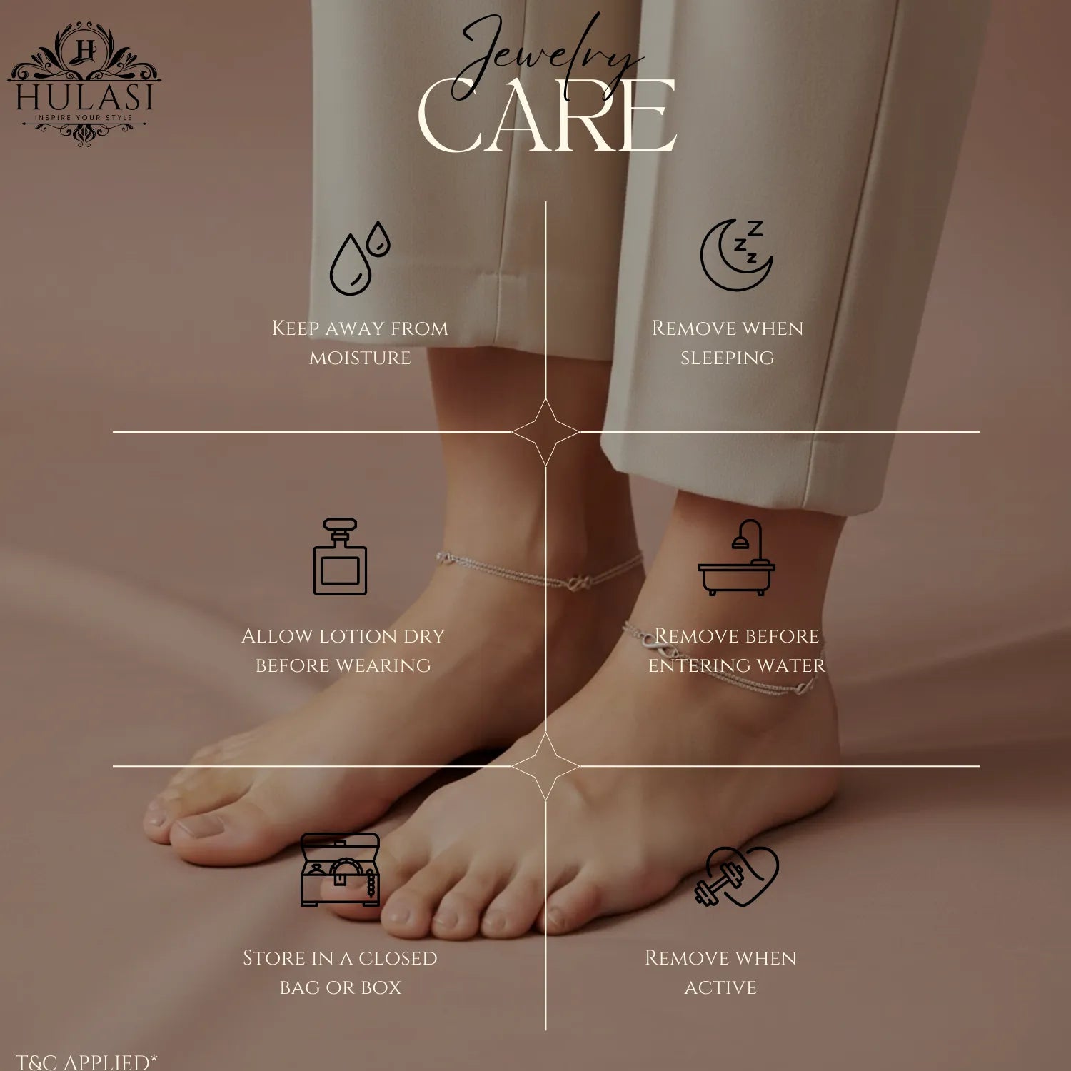 Hulasi Women 925 Sterling Silver Infinity Double Chain Anklet Pair 27cm