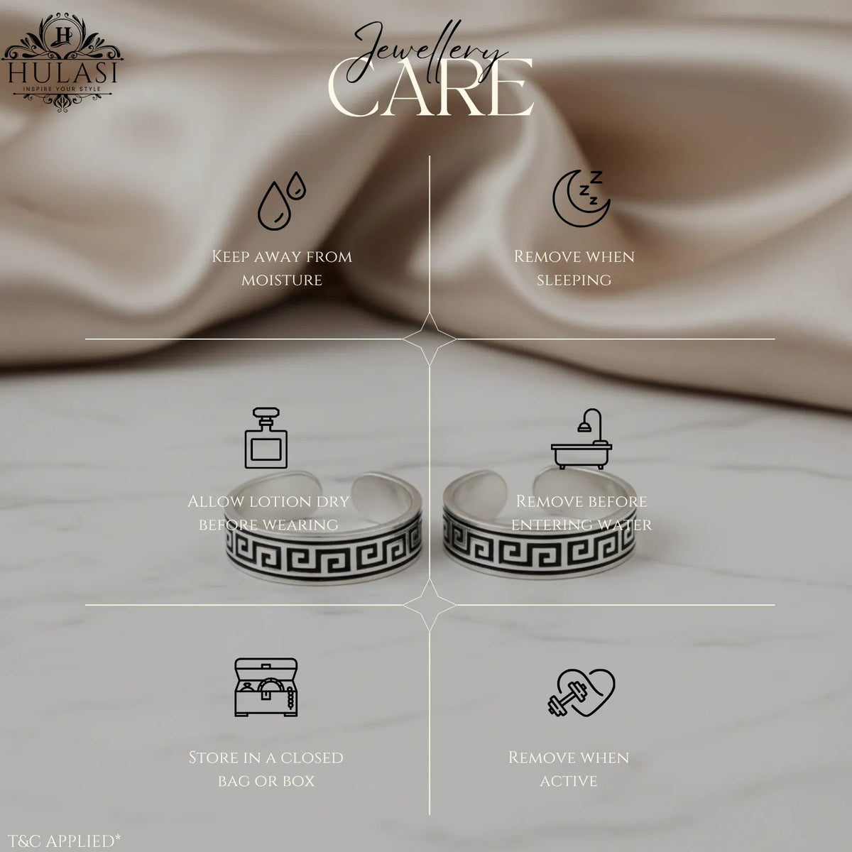 Greek Pattern Motif Silver ANTIQUE TOE-RING