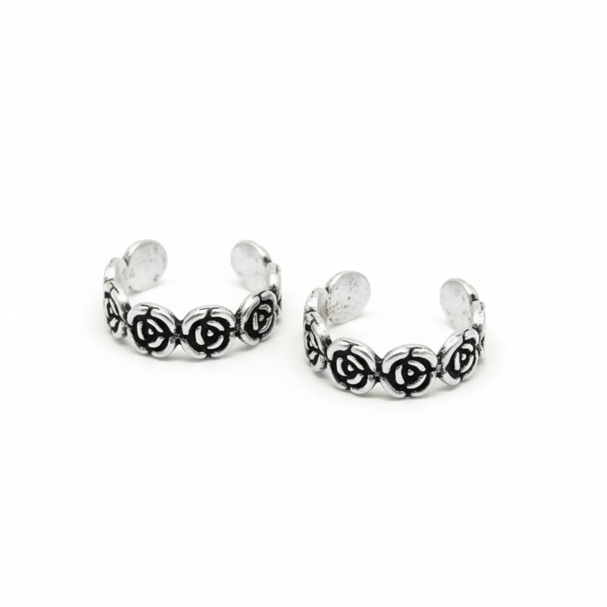 Rose Vine Adjustable Oxidised ANTIQUE TOE-RING