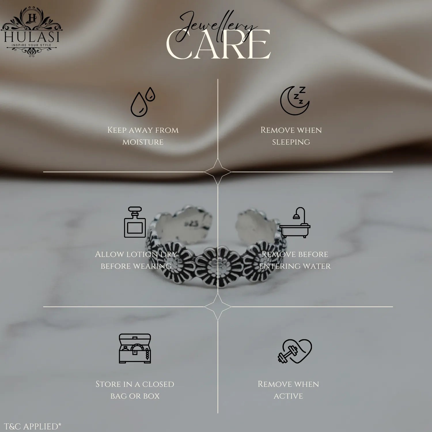 Blooming Daisy Design Silver ANTIQUE TOE-RING