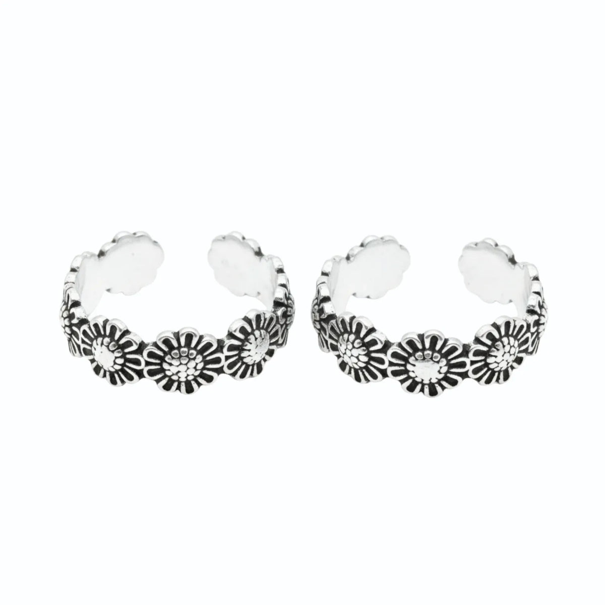 Blooming Daisy Design Silver ANTIQUE TOE-RING