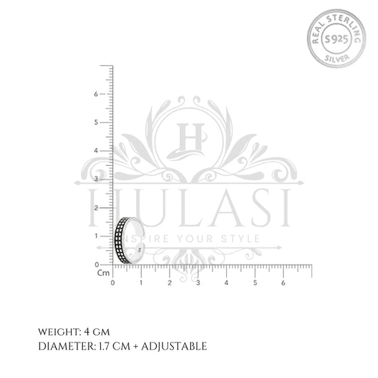 Dotted Flower Band Silver ANTIQUE TOE-RING – 925 Oxidised