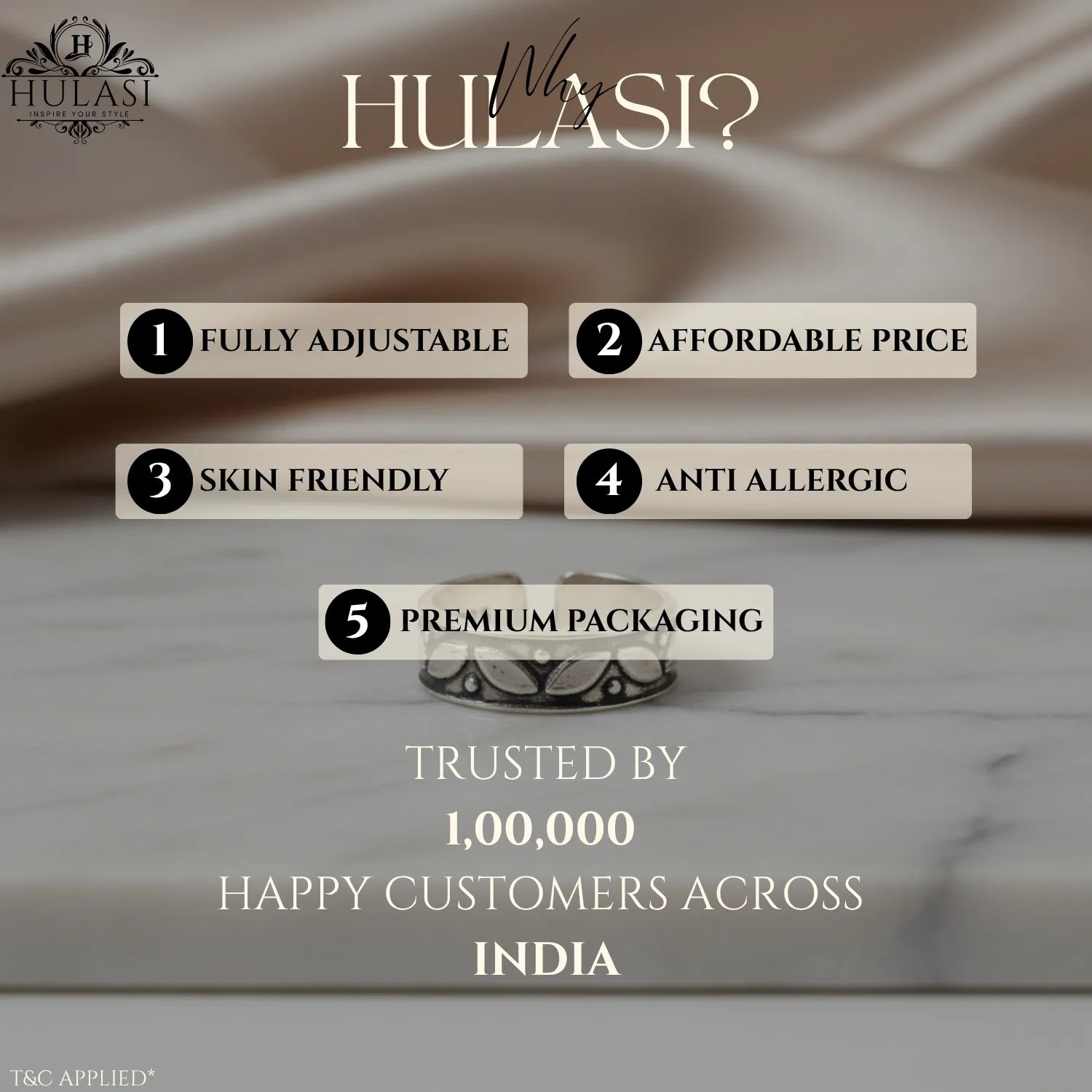 Wavy Cut Line Silver ANTIQUE TOE-RING – Adjustable