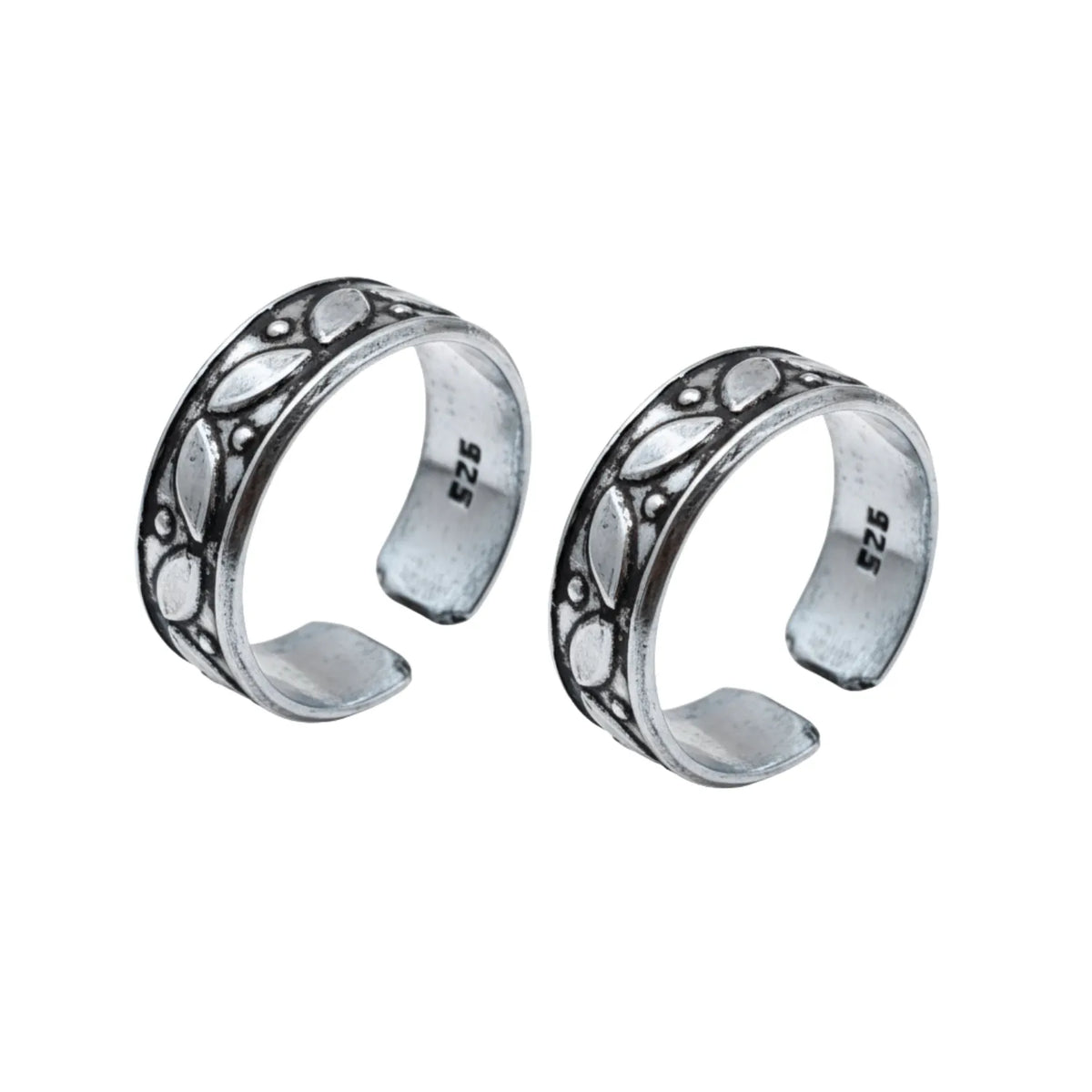 Wavy Cut Line Silver ANTIQUE TOE-RING – Adjustable
