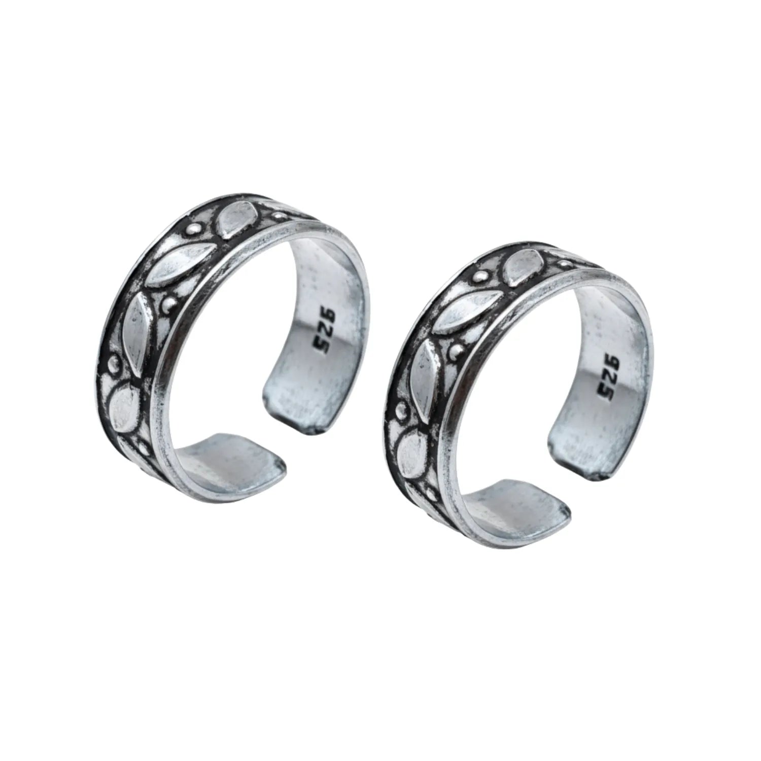 Wavy Cut Line Silver ANTIQUE TOE-RING – Adjustable