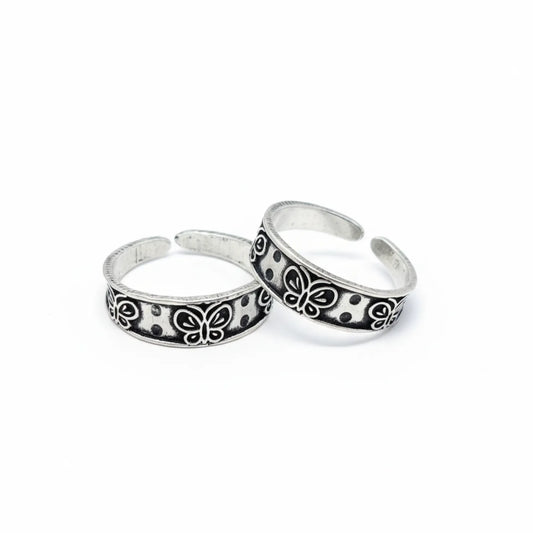 Petal Mesh Band Design Silver ANTIQUE TOE-RING