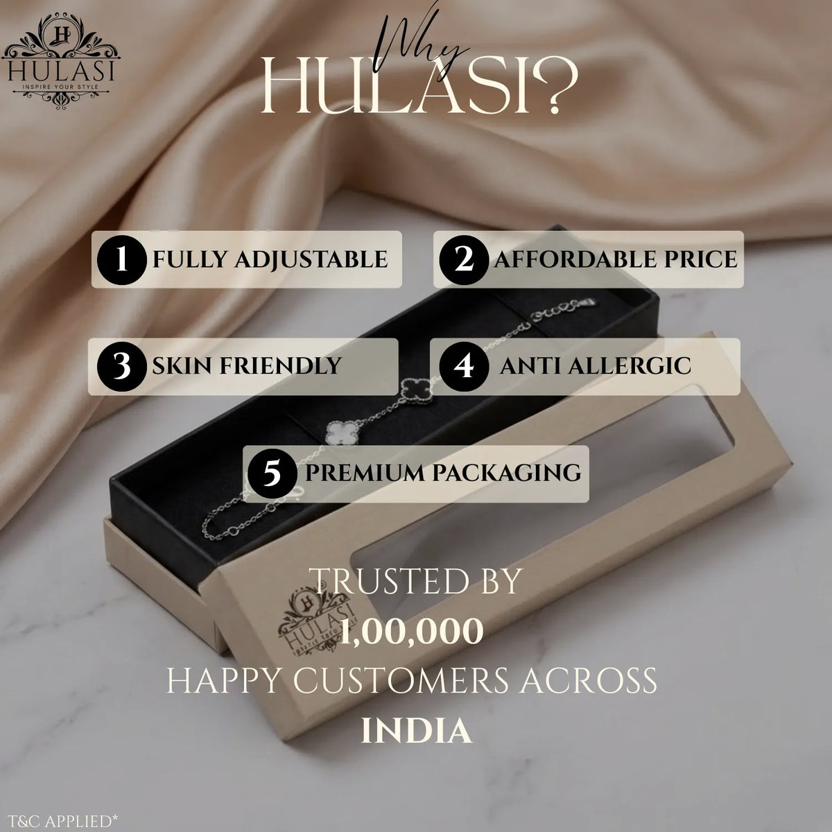 Hulasi 925 Sterling Silver Clover Bracelet With Green Stripe, Black And White Inlay, 18 Cm + 4 Cm Adjustable