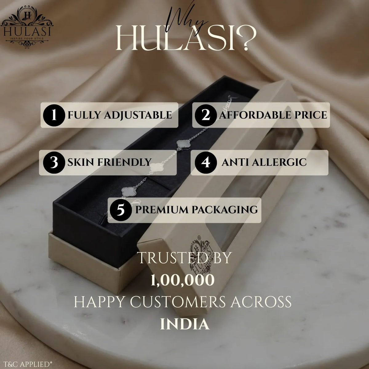 Hulasi 925 Sterling Silver Triple White Clover Bracelet With Sparkle Detail Border, 18 Cm + 4 Cm Adjustable Chain