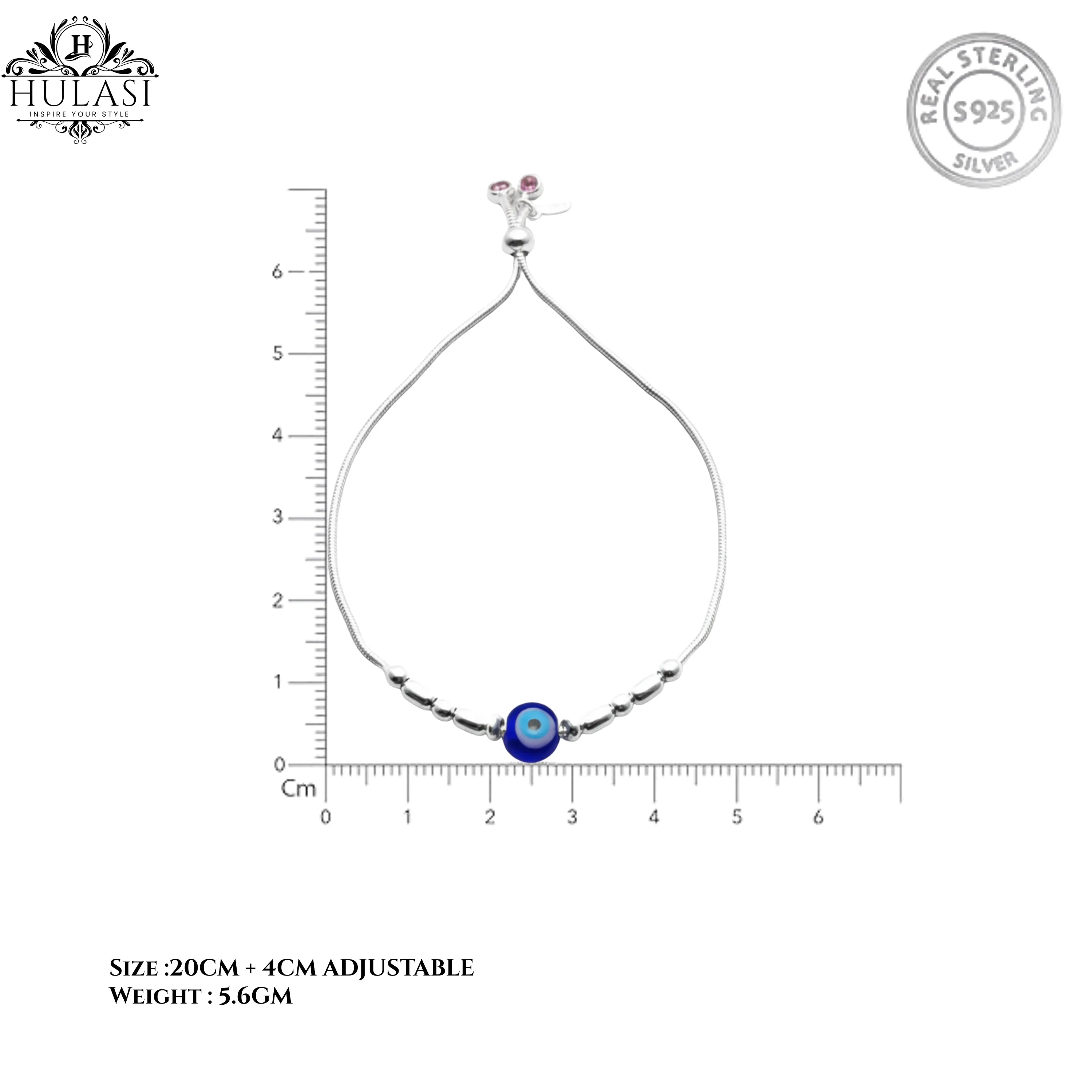 Hulasi Women 925 Sterling Silver Cubic Zirconia Open Cuff Bangle Bracelet 6.2cm