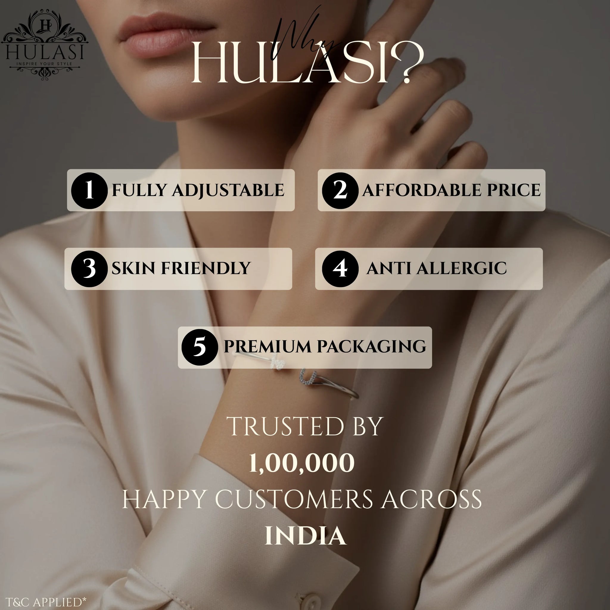 Hulasi Women 925 Sterling Silver Blue Evil Eye Protection Charm Adjustable Bracelet 24cm