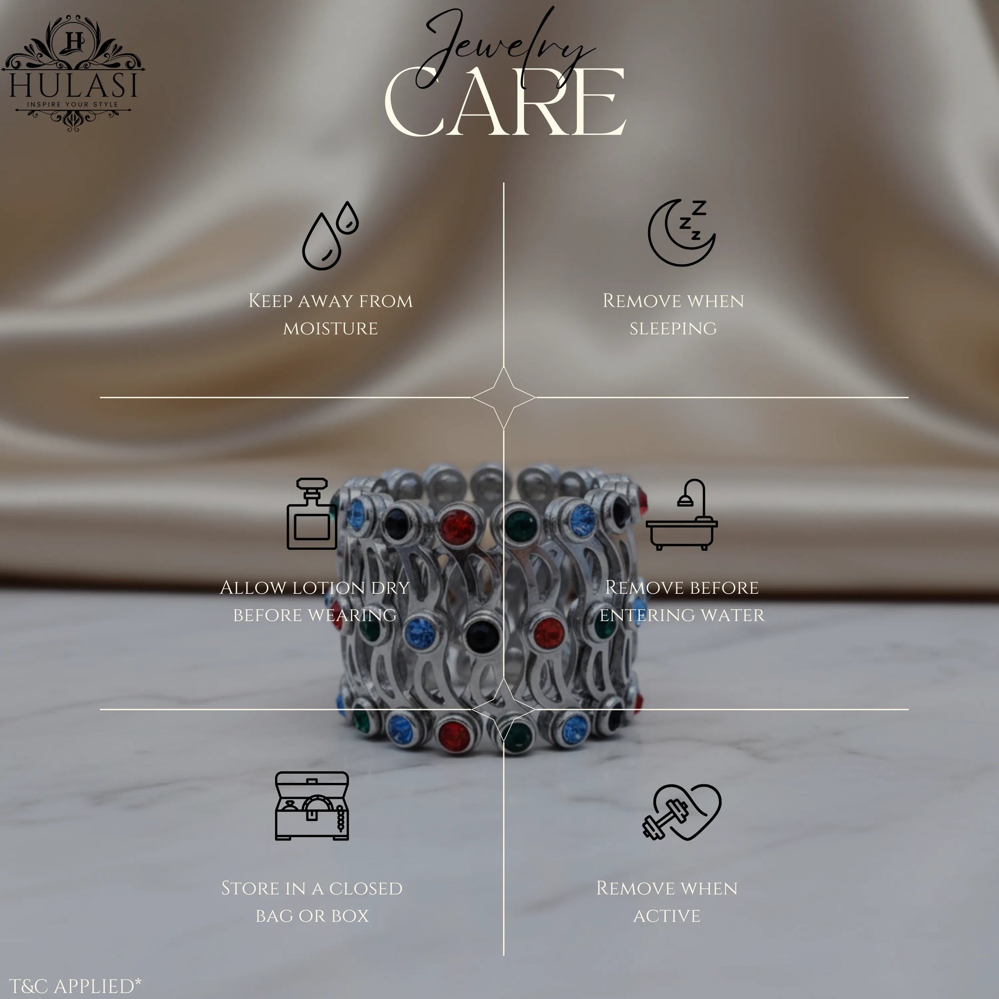 Hulasi Women 925 Sterling Silver Multi Color Stone Geometric Adjustable Bangle Bracelet