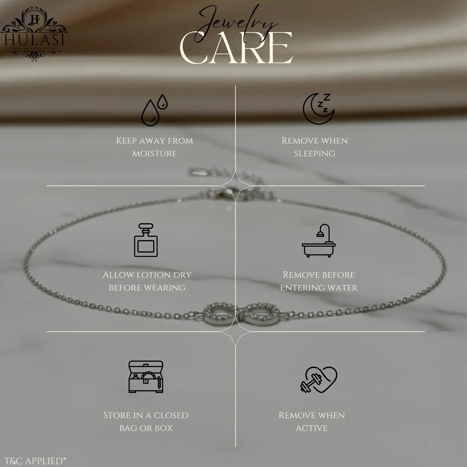 Hulasi Women 925 Sterling Silver Infinity Symbol Crystal Studded Bracelet Adjustable 16cm