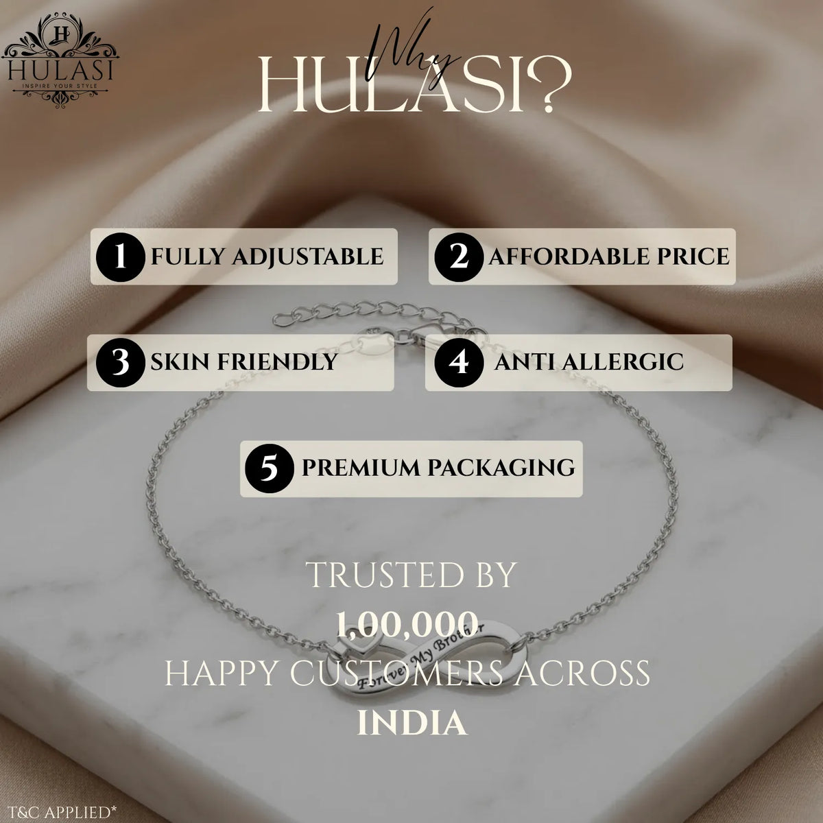 Hulasi S925 Sterling Silver Infinity Heart Bracelet With Zircon Stone Adjustable 16cm + 3cm
