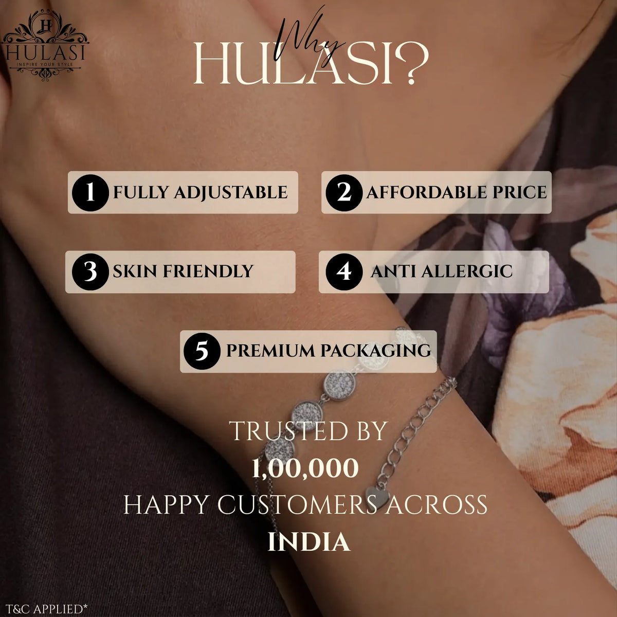 Hulasi S925 Sterling Silver Multi Circle Zircon Bracelet Elegant Adjustable 16cm + 4cm