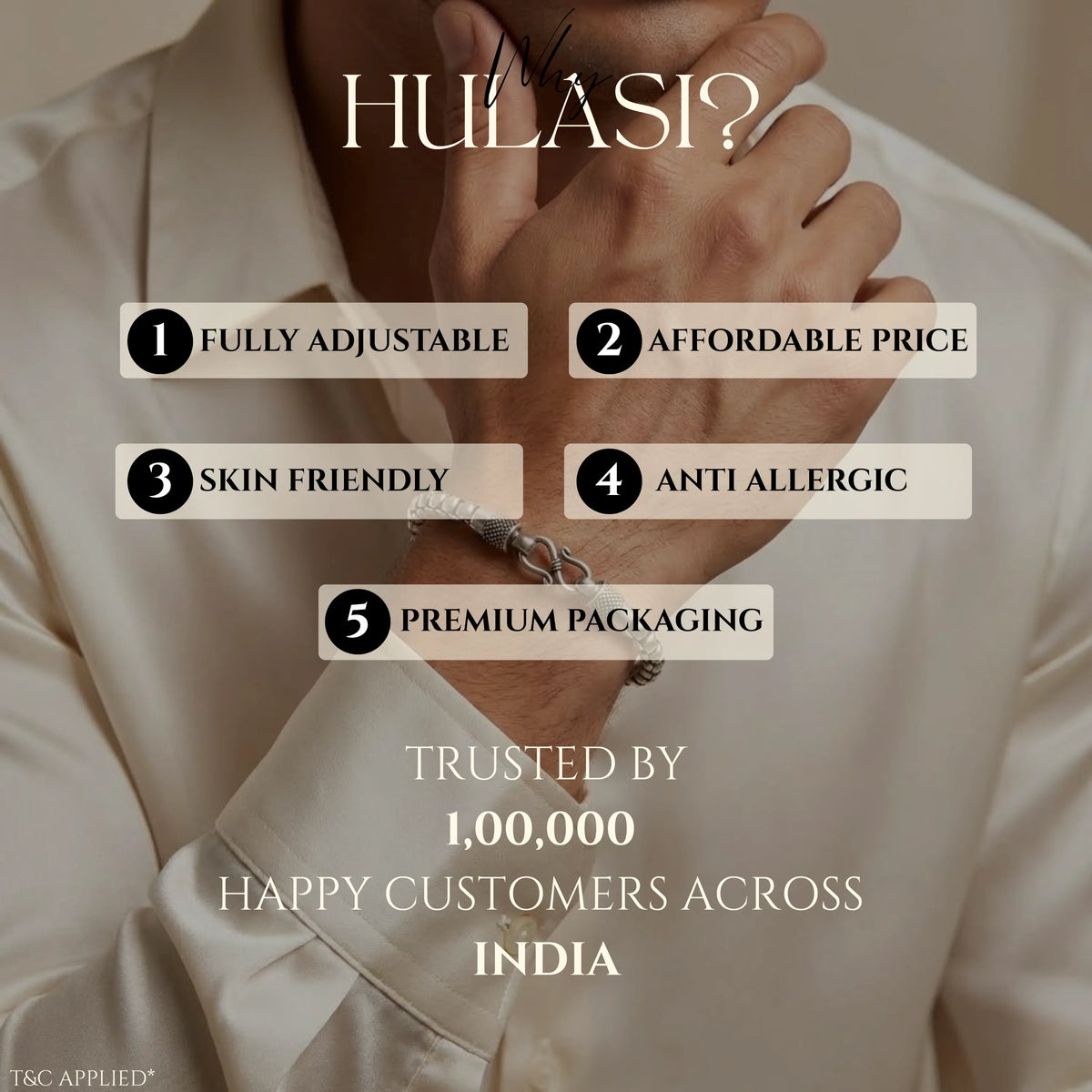 Hulasi Men's Sterling Silver Oxidized Round Box Chain Bracelet 22cm