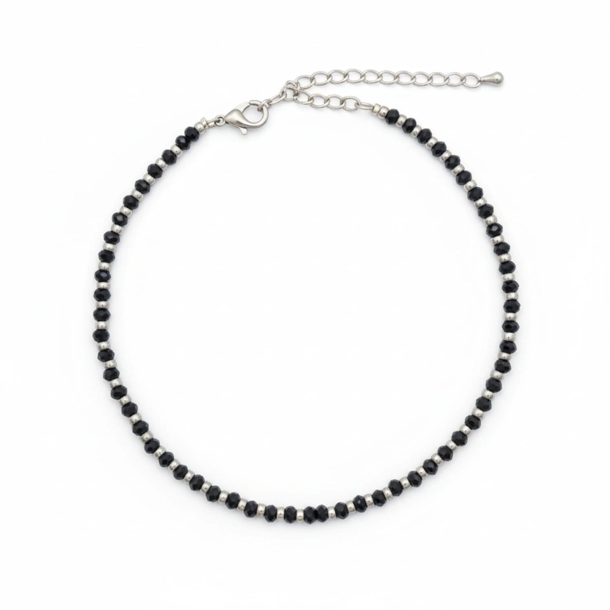 Midnight Shimmer Silver Anklet