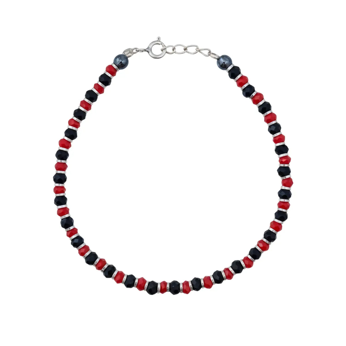 Crimson Twilight Silver Bracelet