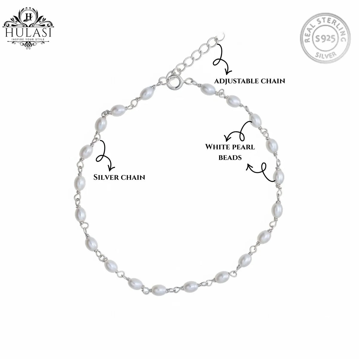 Silver Rudra-Pearl Fusion Bracelet