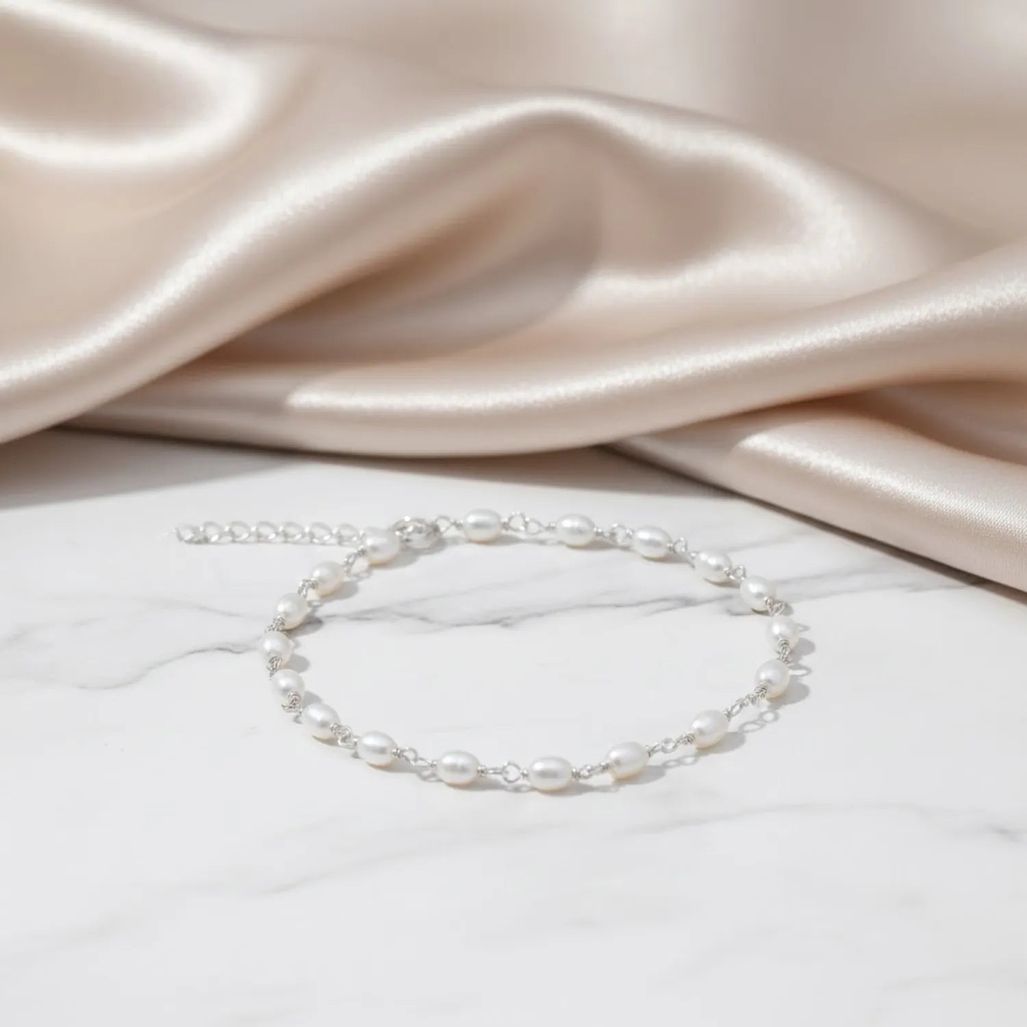 Silver Rudra-Pearl Fusion Bracelet