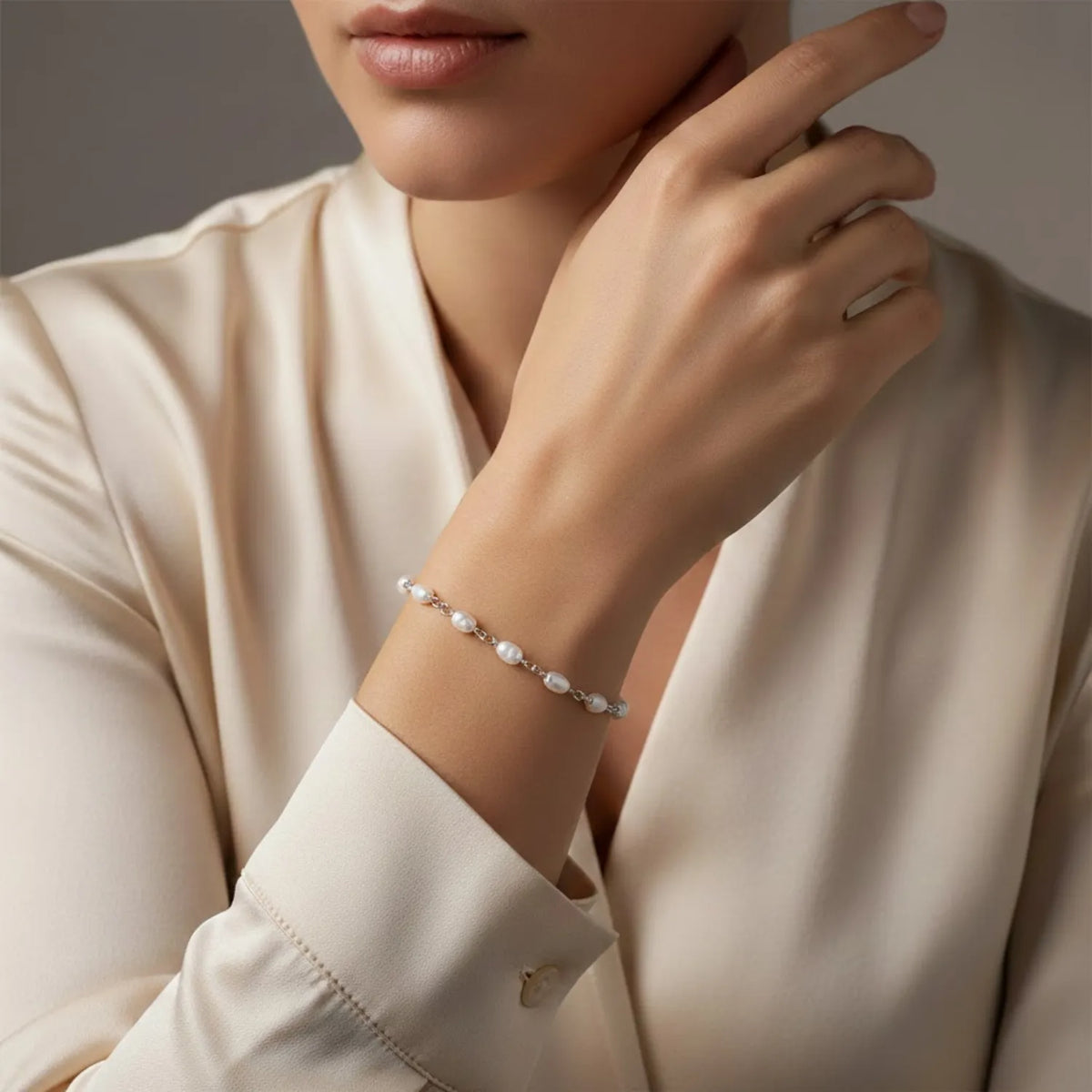 Silver Rudra-Pearl Fusion Bracelet