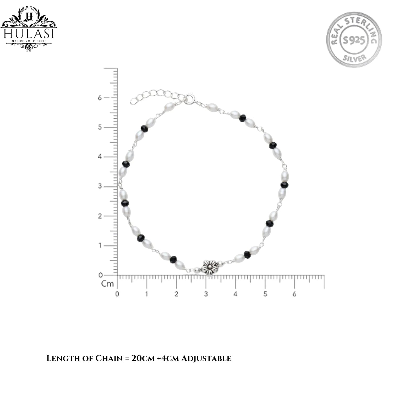 Silver Crimson Night Bracelet