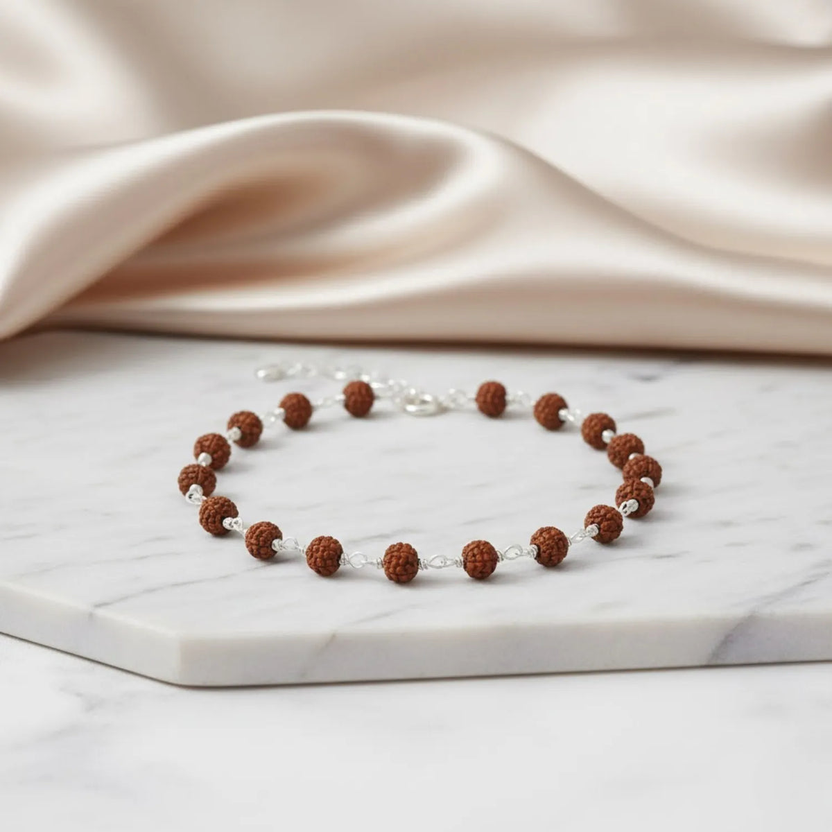 Silver Spiritual Rudraksha Bracelet