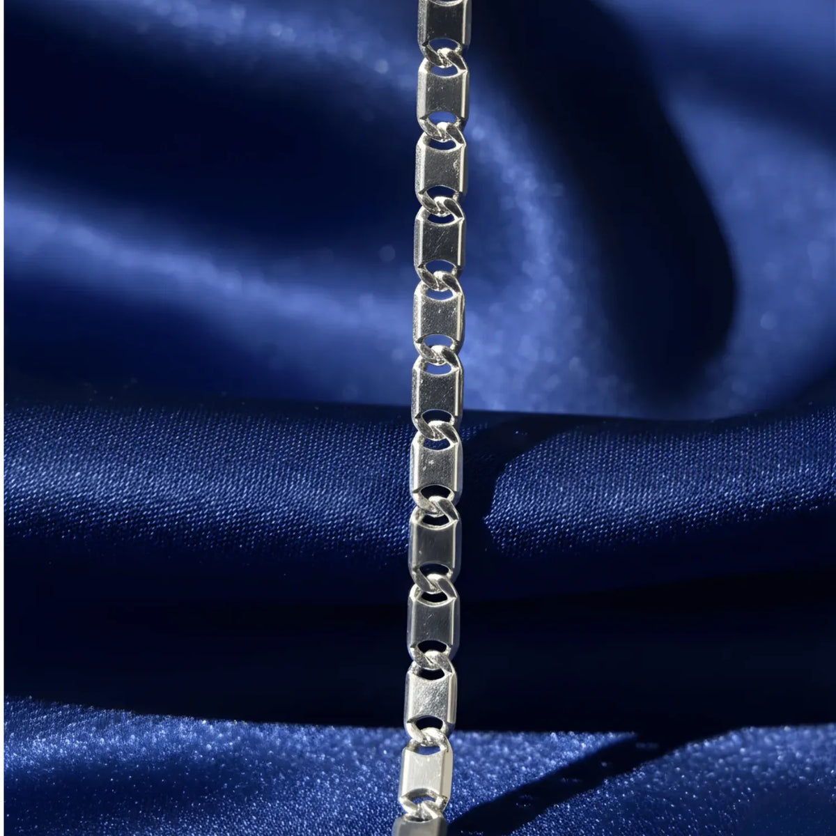 Hulasi Sterling Silver Flat Marine Style Link Chain Necklace Jewelry 60cm