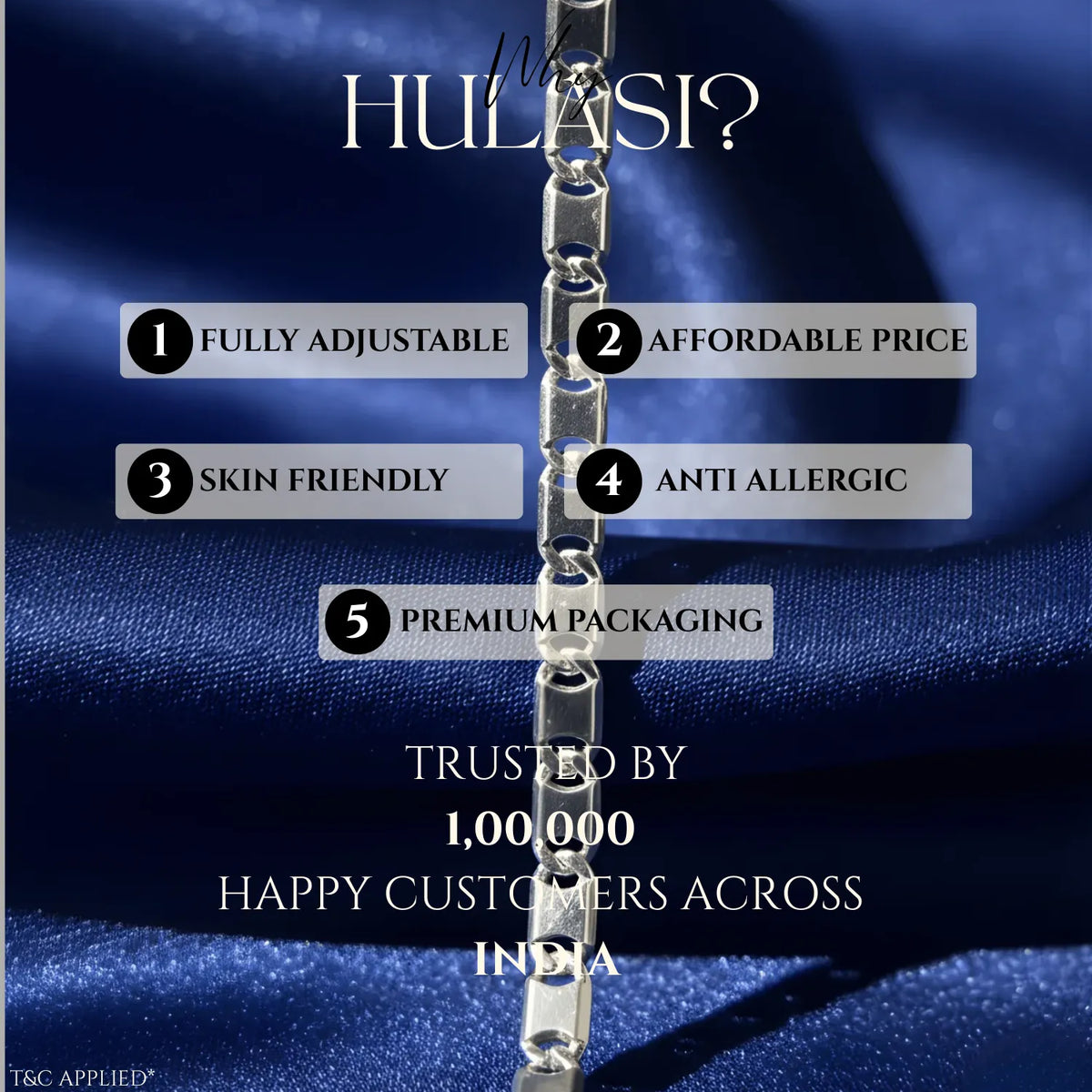 Hulasi Sterling Silver Flat Marine Style Link Chain Necklace Jewelry 60cm