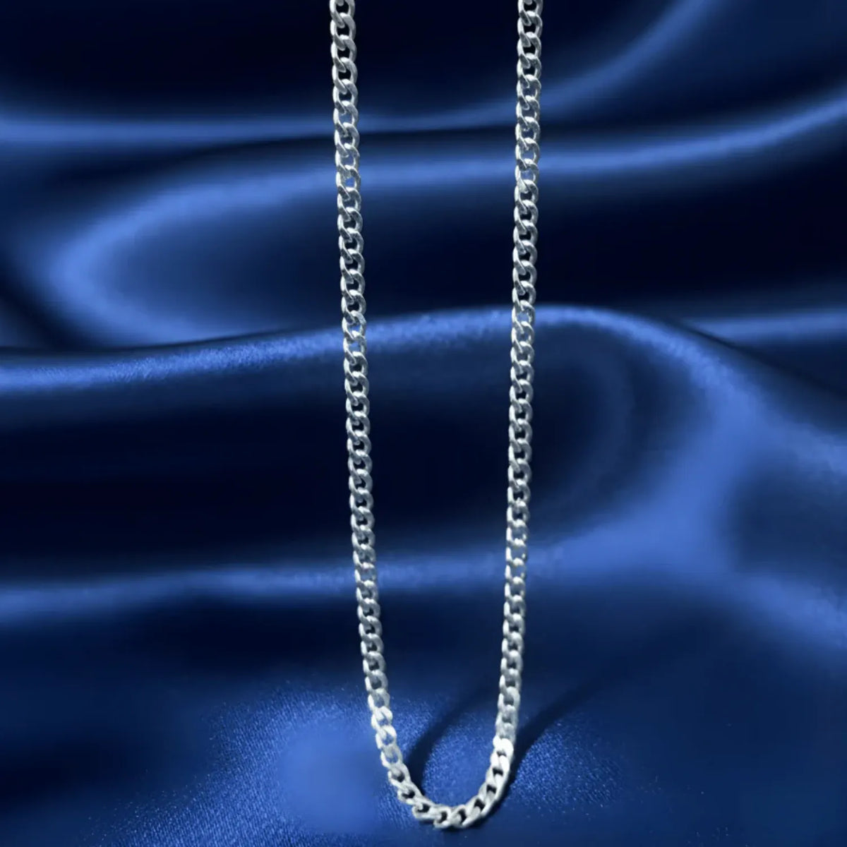 Hulasi Sterling Silver Sleek Cuban Curb Chain Necklace Everyday Wear 60cm