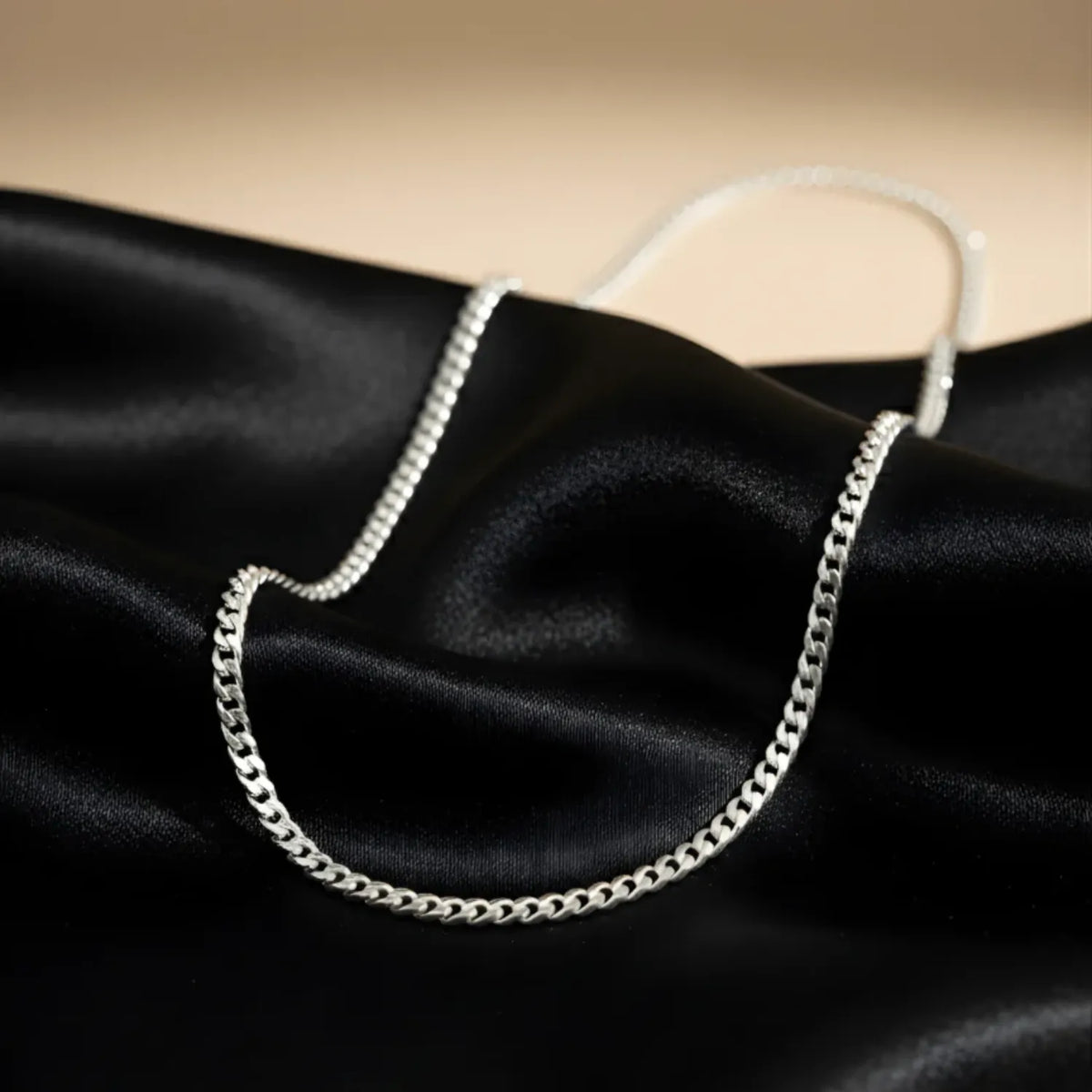 Hulasi Sterling Silver Sleek Cuban Curb Chain Necklace Everyday Wear 60cm
