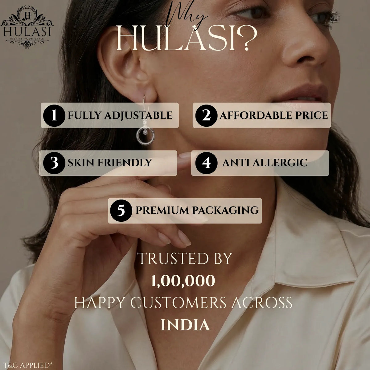 Hulasi Women 925 Sterling Silver Minimal Circle Drop Earrings Clear Stone Accent 3 CM x 1 CM