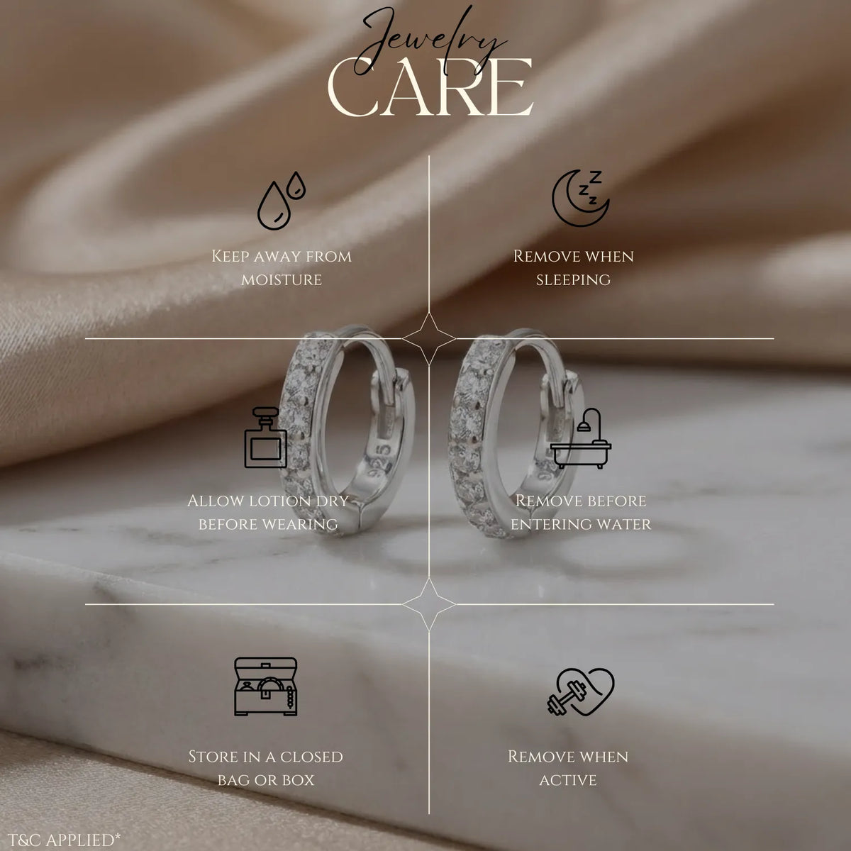 Hulasi Women 925 Sterling Silver 10 MM Slim CZ Huggie Hoop Earrings Pave Surface Finish