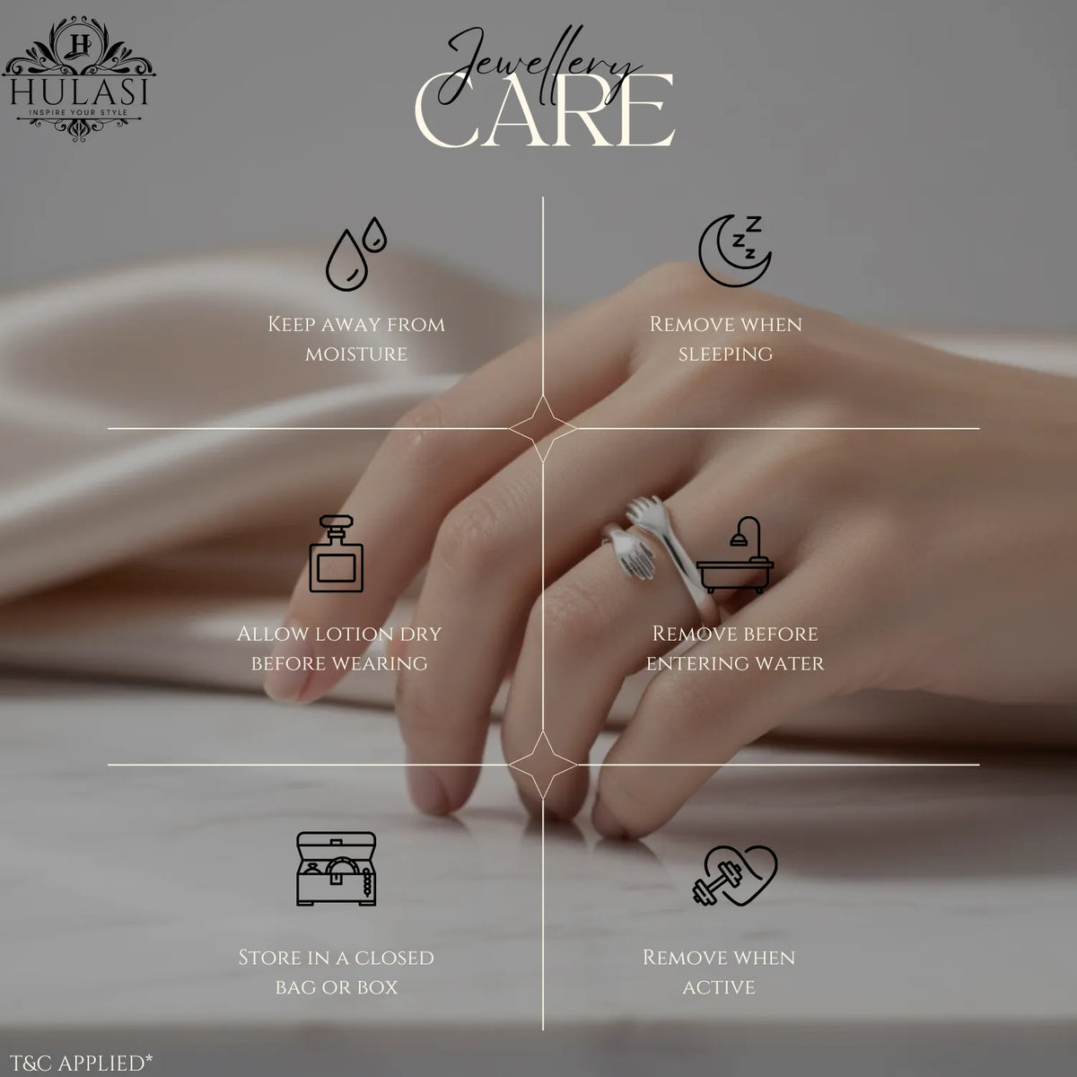 Hulasi 925 Sterling Silver Hugging Hands Open Adjustable Ring For Women Men