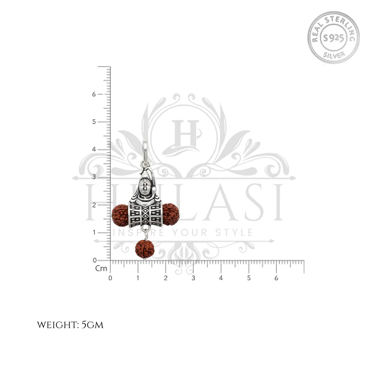 Shiv Face Rudraksha Silver Pendant