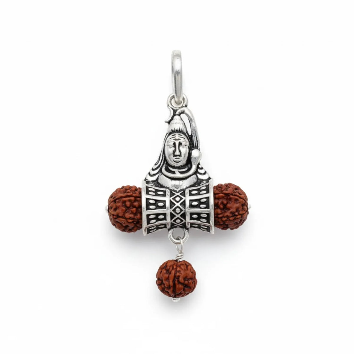 Shiv Face Rudraksha Silver Pendant
