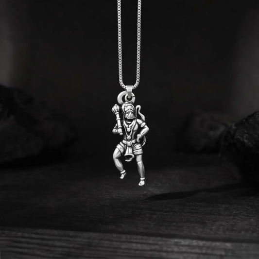 Hanuman in Action 925 Silver Pendant