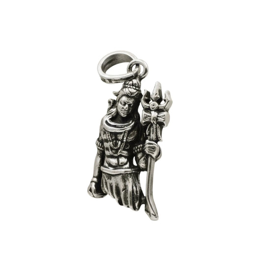 Lord Shiva Holding Trishul 925 Silver Locket