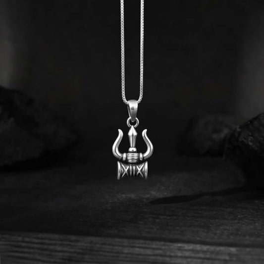 Trishul Damru Mini Pendant – Sterling Silver