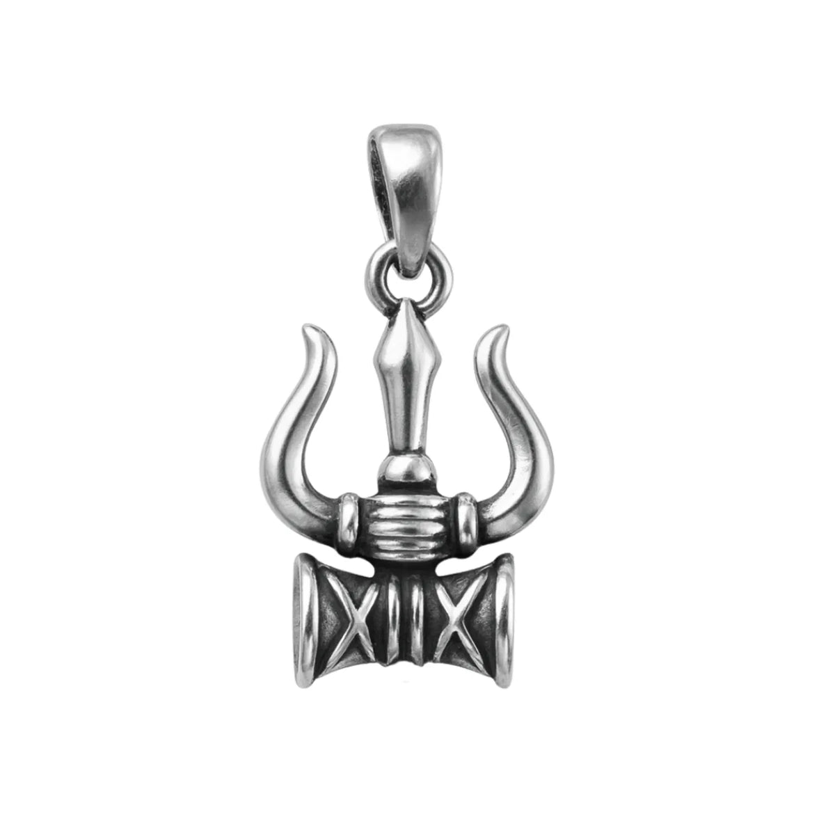 Trishul Damru Mini Pendant – Sterling Silver