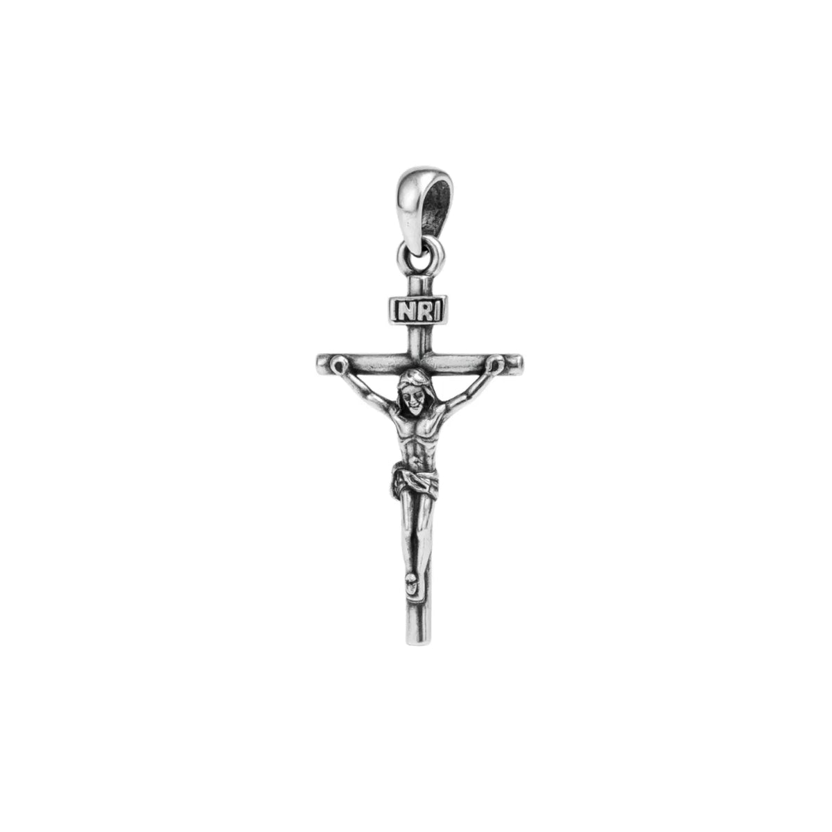 Jesus Cross Crucifix Pendant in Silver