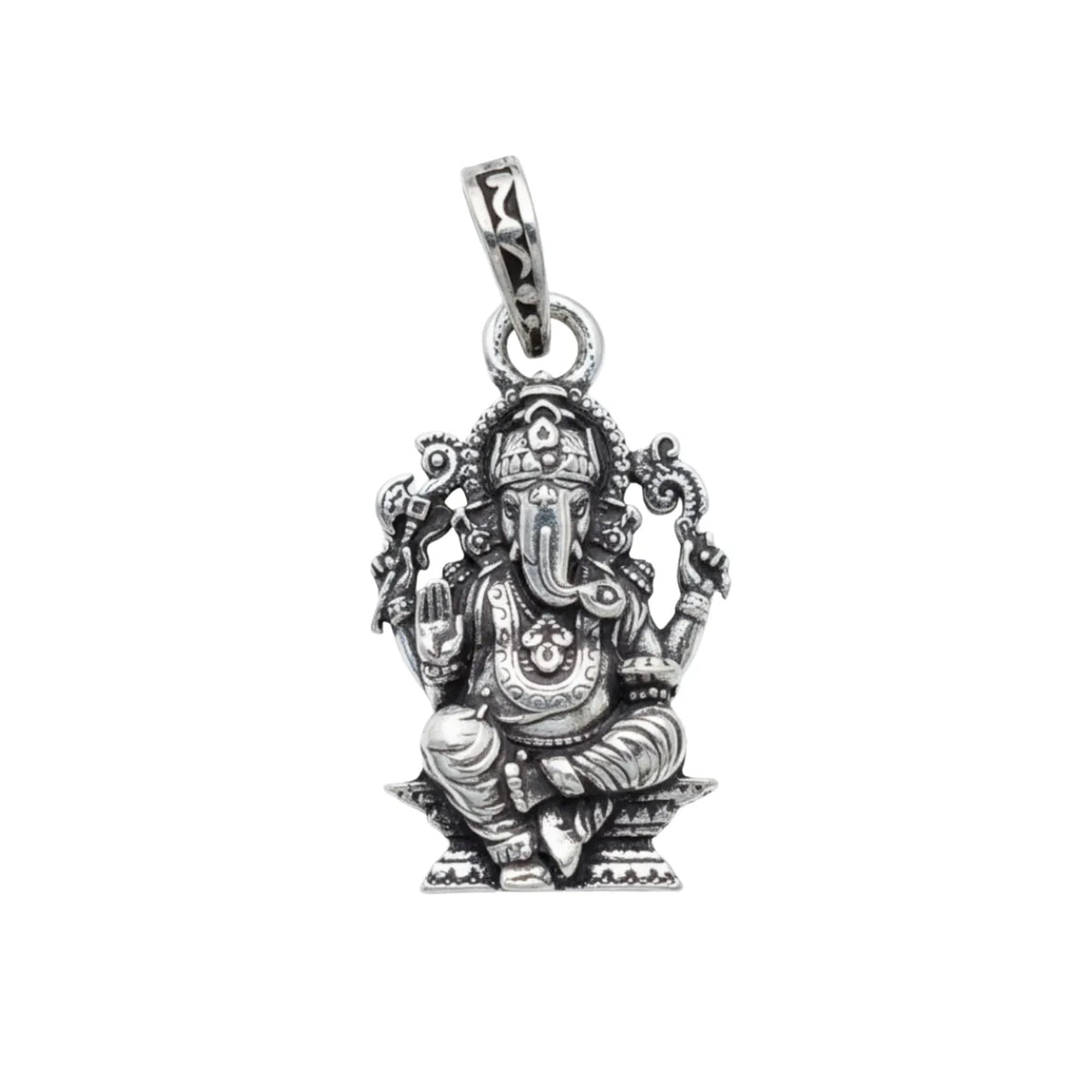 Ganesh Ji Antique Silver Pendant – 925 Sterling