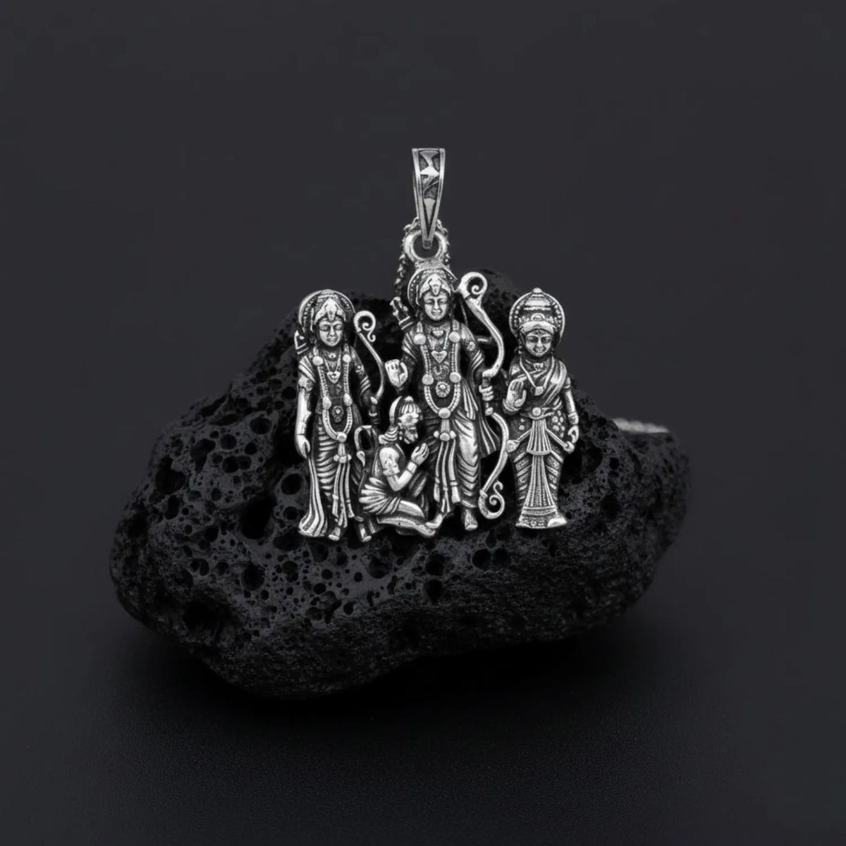 Ram Darbar Oxidised Silver Locket